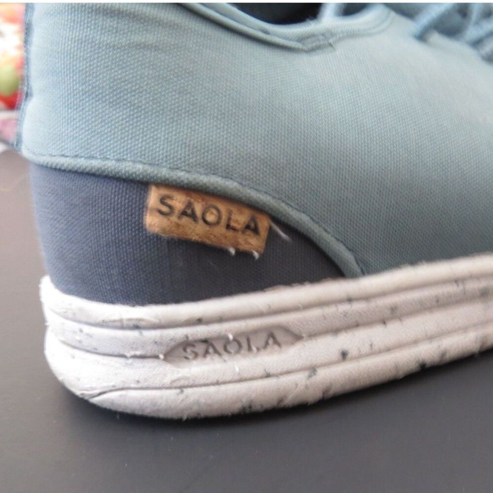 Saola Semnoz II Eco-Friendly Knit Sneaker Blue Women's Size 9.5 EUC - Picture 3 of 14